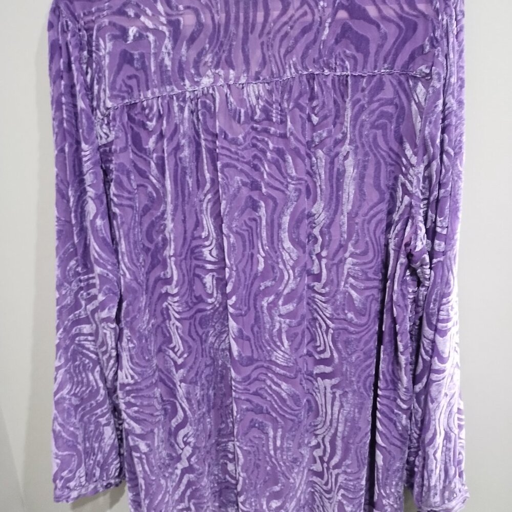 Torrid Velvet Burnout Pullover Long Sleeve Blouse - Picture 12 of 12